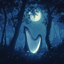 joyful tunes echo through a moonlit mystical forest glade