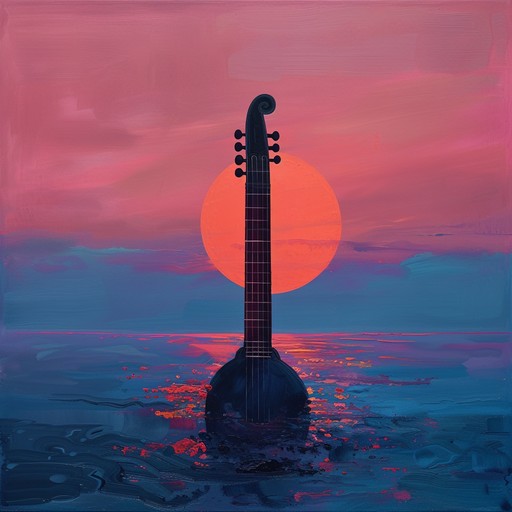 A mesmerizing sitar performance unfolds as the sun sets over the ganges river, painting the sky in vibrant hues of orange and pink. The intricate raga melodies intertwine with the gentle lapping of the water, creating a serene and meditative atmosphere. The sitar's delicate strings resonate with the ancient wisdom of india, transporting the listener to a realm of tranquility and introspection.