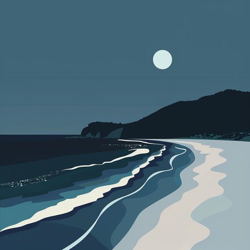 A calm, moonlit ocean scene, where soft piano notes rise and fall like gentle waves, and ambient sounds capture the vast, serene beauty of the deep sea, creating an ethereal blend of tranquility and drama.