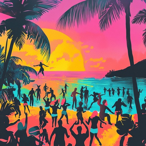 A lively and rhythmic tropical piece combining steelpan and vibrant percussion to evoke the feeling of a sunset dance on an exotic island. The music captures the essence of celebration and joy, making listeners feel like they're part of a festive beach party under the glowing sun.