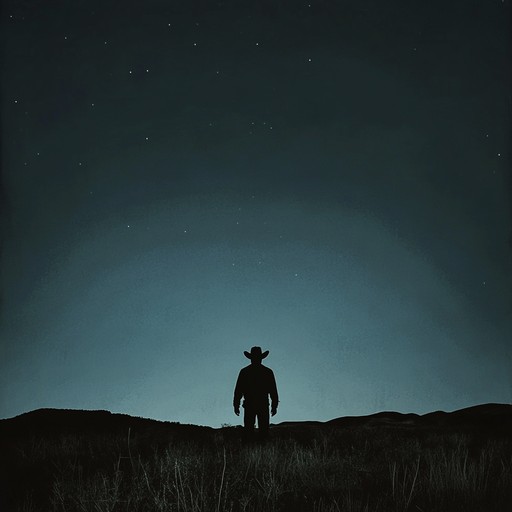 An eerie instrumental that weaves a haunting country melody, evoking the desolation of a lone traveler under a moonless night, with subtle hints of impending danger lurking in the shadows.