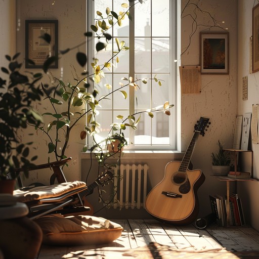 A soothing soundtrack crafted for lazy, sunlit afternoons with gentle guitar strums and relaxing electronic undertones. Perfect for cozying up at home or taking a leisurely stroll.