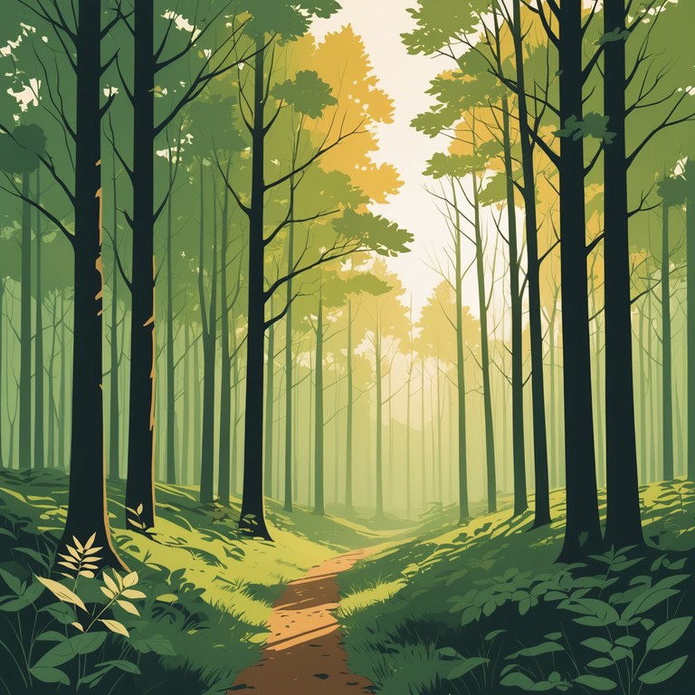 This track features soothing melodies that mimic the soft whispers of a lush forest, designed to transport the listener to a tranquil, sunlit grove where nature's own sounds mingle with delicate guitar strumming. Inspired by the gentle rustle of leaves and the distant call of woodland creatures, the composition provides a calming retreat into nature’s embrace.