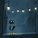 a whimsical tune capturing a robot's solitude at night