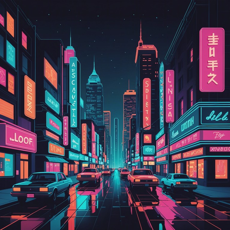 Designed for the pulsing heart of city nightlife, this track is a thrilling fusion of sharp synthesizer sounds and dynamic beats, capturing the essence of a neon lit drive through downtown. The composition relies heavily on an energetic arrangement that blends modern vibes with a hint of nostalgia.