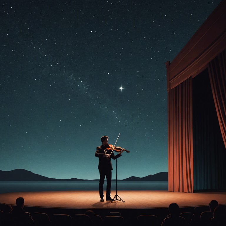 This piece captures the essence of a tender moment on a broadway stage. Using the soft, lyrical tone of a solo violin, it evokes the quiet reflections of a character alone under a night sky, contemplating love and life's fleeting nature.