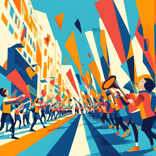 An exuberant instrumental track featuring a dynamic marching band with powerful brass and percussion, designed to evoke feelings of national pride and unity. The composition starts with a bold trumpet fanfare, gradually building up with snare drums and trombones, and reaching a triumphant crescendo with a full orchestral sound. Ideal for parades, patriotic events, or celebrations of national significance.