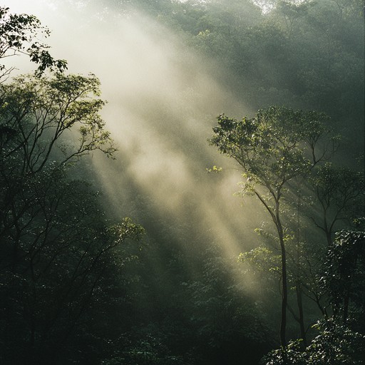 An orchestral composition featuring delicate strings, soothing woodwinds, and soft piano invoking the serenity of a forest bathed in early morning light. The arrangement unfolds slowly, mirroring the awakening nature, creating an immersive and calming soundscape.