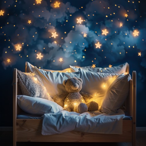 An instrumental track that evokes feelings of warmth and safety, crafted with the tender strums of a harp to create a celestial atmosphere that guides children towards restful sleep.