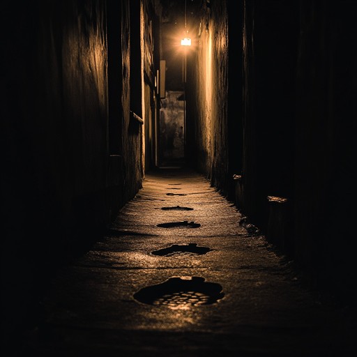 A mysterious and percussive instrumental piece featuring deep stomps and unsettling ambient sounds, evoking the feel of an abandoned city at night.