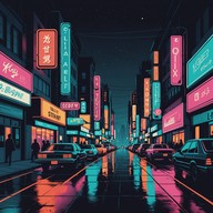 electrifying beats under neon lights pulse