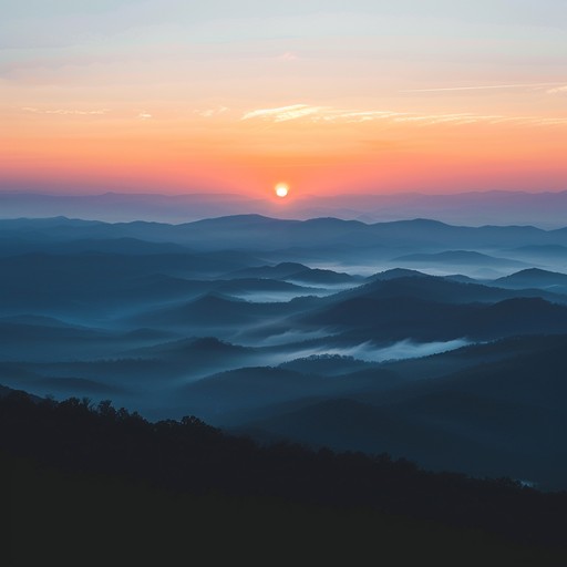 A warm, inviting instrumental that evokes the feeling of a peaceful sunrise over the blue ridge mountains. Delicate fingerpicking on acoustic guitar is accompanied by the gentle strains of a fiddle and the soft plucking of a banjo, creating a serene and hopeful atmosphere.