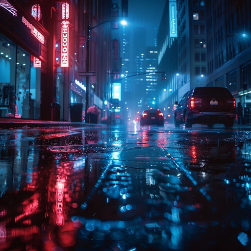 A poignant grime piece capturing the essence of a city night's quiet turmoil. Ethereal synths blend with sharp beats, creating a reflective, bittersweet urban soundscape. Darkened alleys, silent streets bathed in neon, capturing a mix of melancholy and hope.