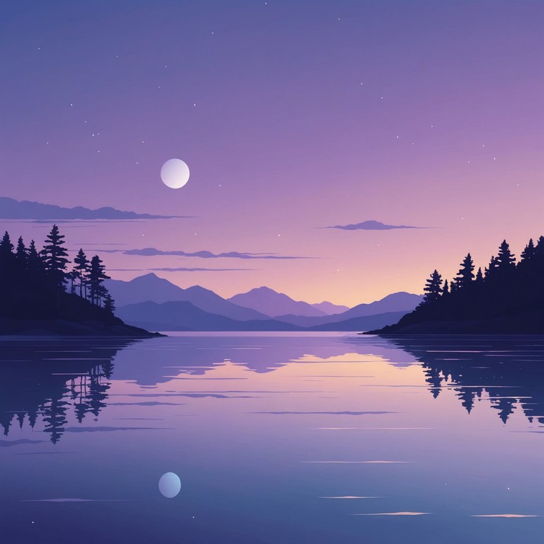 Imagine standing by the shore as the sky turns shades of deep blue and purple, the soft hum of the synth creating a tapestry of sound that mirrors the tranquility of the ending day. This alternative take focuses more deeply on the serenity and majesty of the evening, offering a slightly more introspective feel with the same instrumental setting.