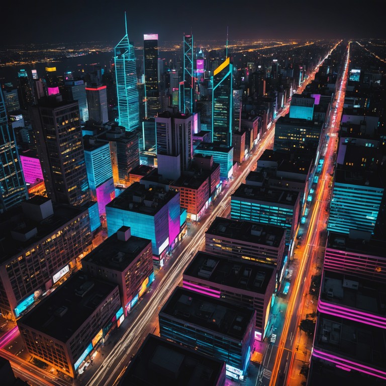 An immersive track that embodies the feeling of a neon lit city at night, pulsing with the relentless energy of chaotic beats and unpredictable electronic rhythms.