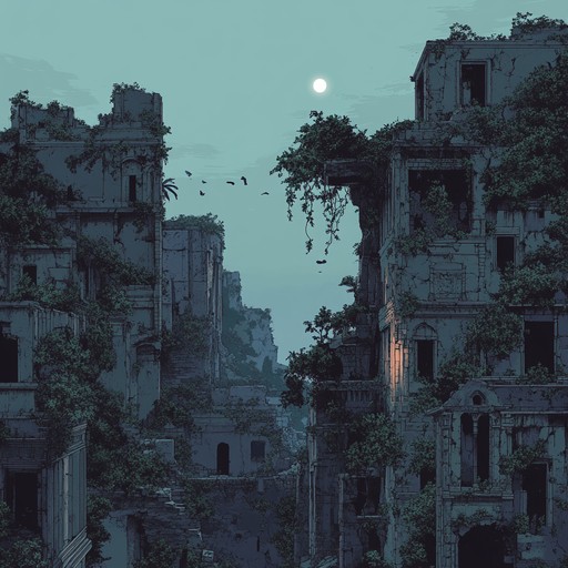 A piece crafted to evoke the haunting sound of a violin as it mimics the whispers and breezes moving through an ancient, abandoned city. The melody plays on the border between real sounds and the echoes of history, blending with the slightly disturbing yet mostly peaceful atmosphere of the desolate landscapes.