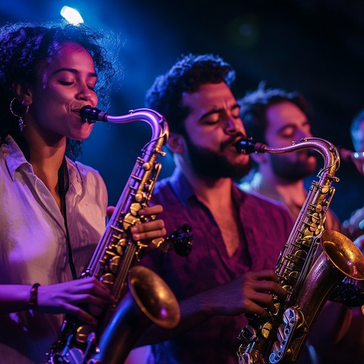 Feel the heat of furious latin jazz rhythms combined with blazing brass intensity, featuring dynamic trumpet solos that inject a powerful surge of energy into every beat.