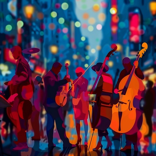 A high energy instrumental featuring a groovy bassline and funky guitar riffs. The track incorporates rhythmic drum patterns and brass accents to create a lively and dynamic atmosphere reminiscent of a bustling urban street scene. Perfect for lifting spirits and getting everyone on their feet dancing.