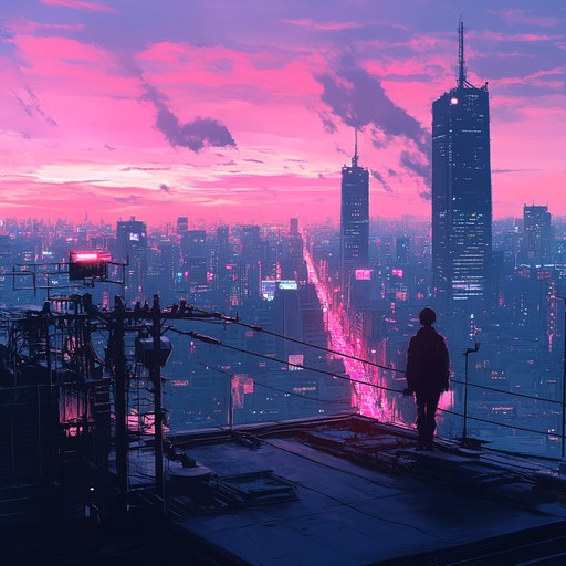 Allow shimmering synth textures and gentle beats to take you on a serene journey through neon lit cityscapes, encapsulating the essence of a calm, cool twilight.