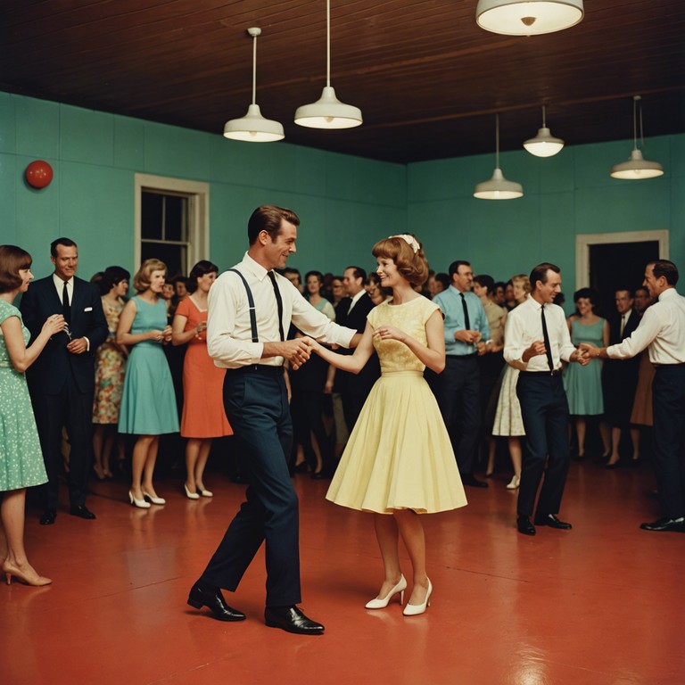 Imagine a vibrant dance hall in the 1960s; the air is buzzing with anticipation and the sweet scent of summer. As the band strikes up, a joyful melody fills the room, capturing the essence of the season with its lively rhythms and nostalgic undercurrents. This track, joyful jive of june, features the saxophone leading a tune that is both spirited and evocative, making you want to hit the dance floor and swing to the beat of carefree summer days.