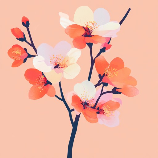 A vibrant and energetic instrumental j pop piece featuring catchy synth riffs, uplifting chord progressions, and pulsating beats, creating a joyful and euphoric atmosphere. This track radiates positivity, with bright and shimmering electronic elements that encapsulate the essence of a blooming cherry blossom season. Perfect for capturing moments of happiness and exhilaration