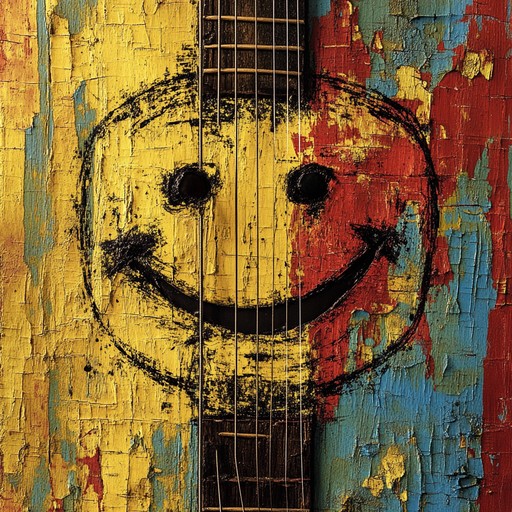 A lively instrumental grunge song with energetic guitar riffs and driving drum beats that create a happy and uplifting mood.