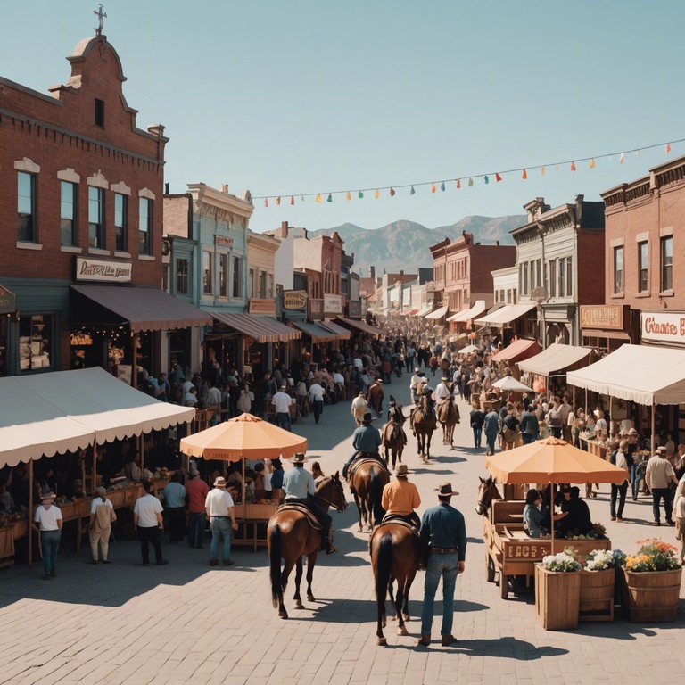 A rousing composition celebrating the triumphs and joyful spirit of western pioneers, featuring energetic banjo strums and a lively rhythm that captures the essence of a festive parade through dusty western towns.