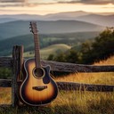 soft guitar tunes evoking calm and serene rural landscapes.