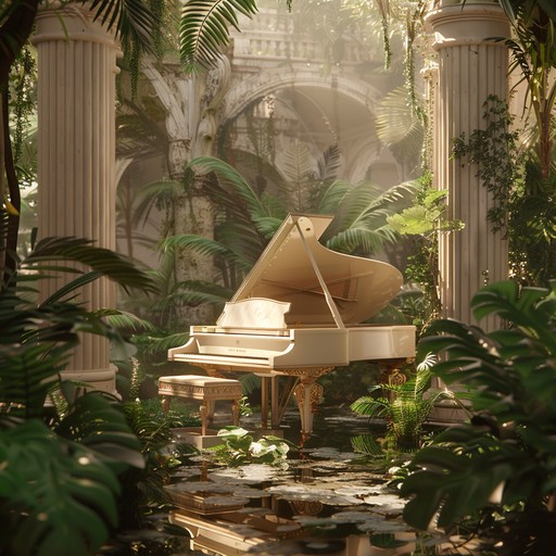 Experience an enchanted auditory journey through an otherworldly garden, where delicate harpsichord melodies meet exotic harmonic breaks, creating an elegantly mysterious and ethereal atmosphere