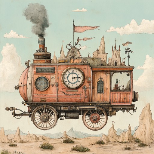 An imaginative instrumental piece blending mechanical percussions with joyful tunes, taking listeners on a whimsical adventure through a fantastical fairground.