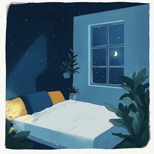 A whimsical instrumental bedroom pop track that evokes lying awake, gazing at stars through the window, and letting thoughts drift with gentle melodies.