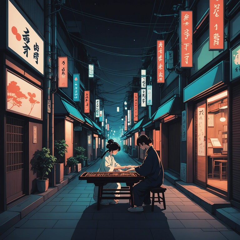 A seamless blend of traditional japanese instruments with j pop sensibilities, creating an ethereal soundtrack that feels like a modern fairy tale set in the bustling streets of tokyo. The music navigates through the vicissitudes of city life while retaining a magical, almost mythical quality.