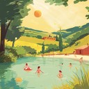 energetic beats enhancing lively, bright, summer adventures