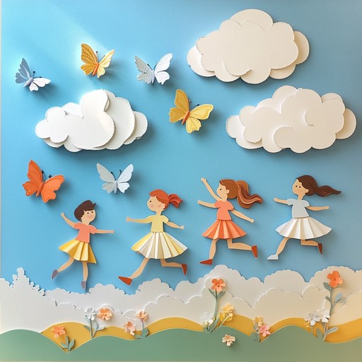 An energetic instrumental piece blending cheerful melodies with lively rhythms, inspired by the exuberance of children's imagination and traditional celtic sounds. The music paints a picture of kids skipping on sunbeams and exploring a magical world.