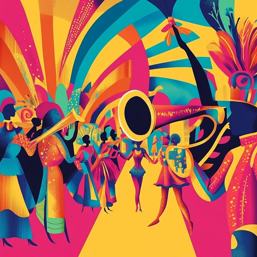 An instrumental piece that captures the majestic essence of a grand carnival parade, featuring vibrant trumpet melodies and rhythmic percussion that evoke the celebratory spirit and opulence of the festivities.