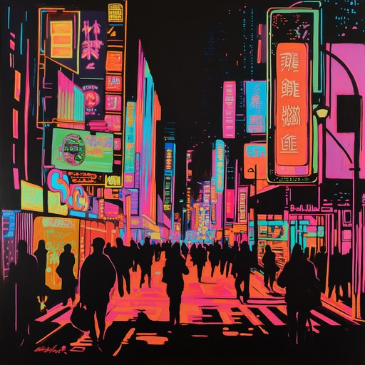 A high energy instrumental track featuring vibrant synth layers that reflect the electrifying atmosphere of the city at night, blending rhythmic beats with melodic hooks to depict the urban pulse after sundown.