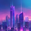 epic futuristic skyline battle with dramatic synth sounds