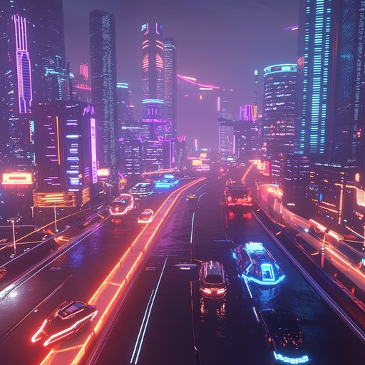 Indulge in transporting beats as you cruise through neon lit cityscapes. This retro inspired instrumental synthwave track delivers rhythmic and atmospheric tones, creating a captivating night drive experience through a futuristic world.