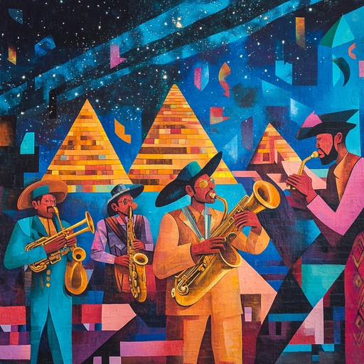 Embark on a grand adventure through an instrumental blend of latin jazz and epic themes, merging congas and afro cuban rhythms to capture the spirit of the aztec empire under majestic skies.