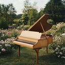 intricate harpsichord melodies evoking serene garden ambiance