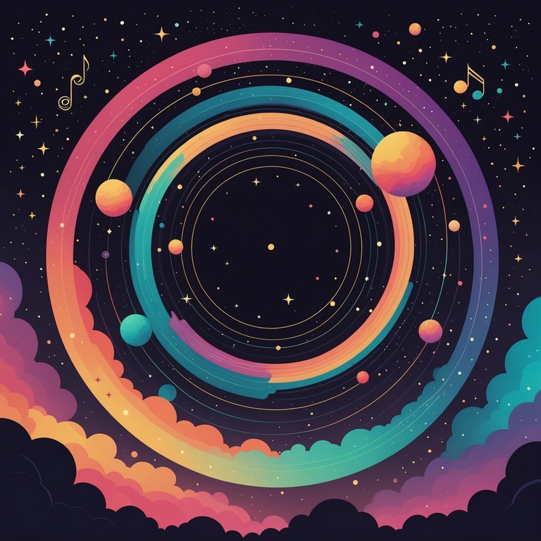 This track embodies a journey through cosmic spaces, utilizing funk driven grooves layered with ethereal synthesizer tones to create an auditory experience that feels both alien and familiar. The arrangement encourages a feeling of floatation through the cosmos, driven by bold, funky rhythms.