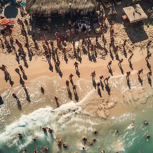 A lively and cheerful forró tune perfect for a beach party in brazil. Features a fast-paced rhythm with syncopated accordion melodies, triangle percussion, and acoustic guitar accompaniment. Captures the joyful and festive atmosphere of dancing barefoot in the sand on a warm summer night.