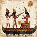 an energetic drum and bass track with whimsical egyptian themes