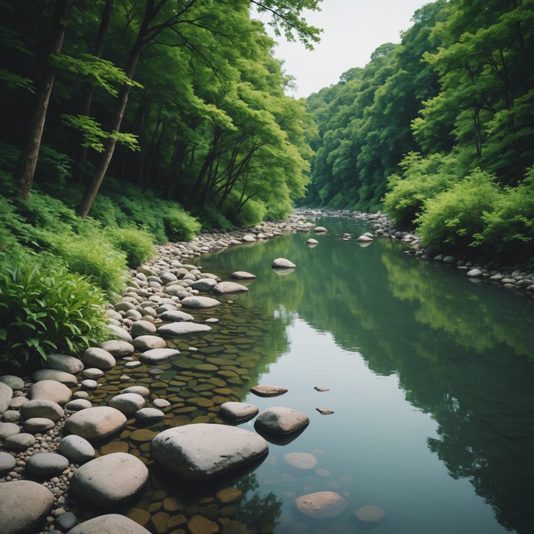 This track creates an aura of serene escapism, blending rippling guitar solos with lush, reverb heavy soundscapes that echo the tranquility of a gentle river. Perfect for listeners who seek a journey into a soothing, mystical auditory experience.