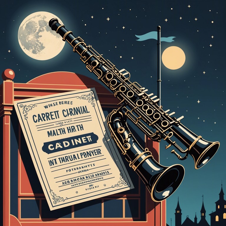 Dive into the twilight zone of carnivals where the sounds are as enigmatic as the shadows that dance around the fire. The clarinet leads this auditory masquerade, weaving between silhouettes and whispers, crafting a soundscape both playful and haunting.