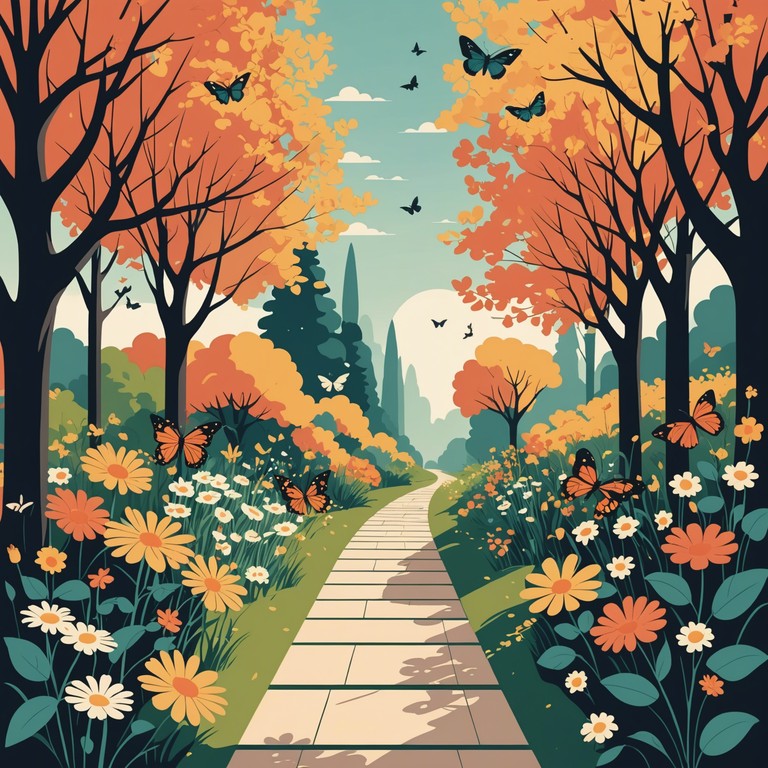 This alternative version focuses more emphatically on the imagery of butterflies in a garden, enhancing the playful and cheerful nature of the melodies, acting as a sonic representation of a serene, joyful day outdoors.