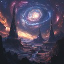 a majestic orchestral piece exploring alien realms and cosmic wonders