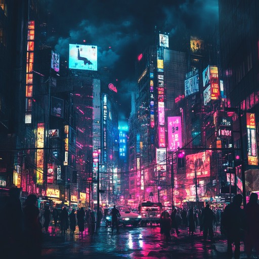 A groovy track filled with bouncy synths, funky basslines, and lively rhythms, perfect for capturing the energy of a bustling city night. The melodies flow effortlessly, creating a contagiously upbeat atmosphere that's impossible to resist.