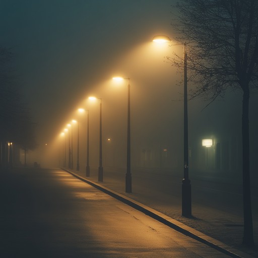 A somber and eerie instrumental piece evoking the loneliness of a foggy midnight walk in the city. The haunting sound of the theremin overlays a minimalist, ambient electronic backdrop, capturing the eerie tranquility and melancholy mood. Perfect for atmospheres that require a sense of solitude and introspection