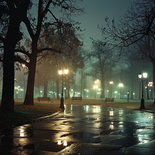 Picture a quiet night in the city, with streetlights illuminating the path ahead and a soft breeze rustling the leaves. The gentle tones of a saxophone blend harmoniously with the subtle nocturnal sounds, creating an ambiance of calm and serenity.